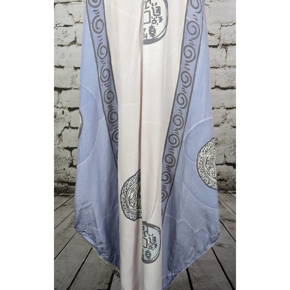 VINTAGE Artsy Batik Beachy Lagenlook Maxi Rayon Dress One Size - Picture 3 of 9